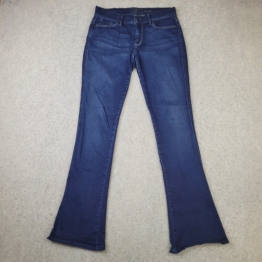 7 For All Mankind Haylie Flare Jeans Womens 27 Blue‎ Dark Wash Stretch Low Rise